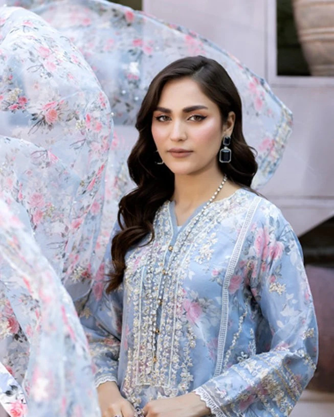 Mahiye Organza Fancy Semi Stitch Design no-01