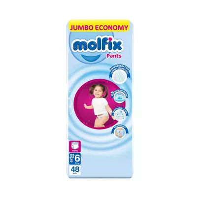 Molfix Baby Diaper (Jumbo Economy) Pants 6 Extra Large 15 kg plus 48 pcs