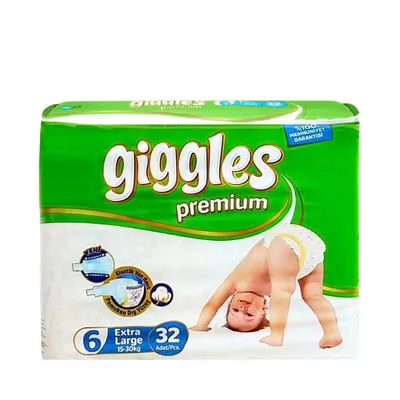 Giggles Premium Baby Diaper Belt 6 Extra Large (15-30 kg) 32 pc