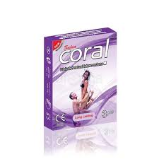 Coral - Long Lasting Lubricated Natural Latex Condom - Single Pack